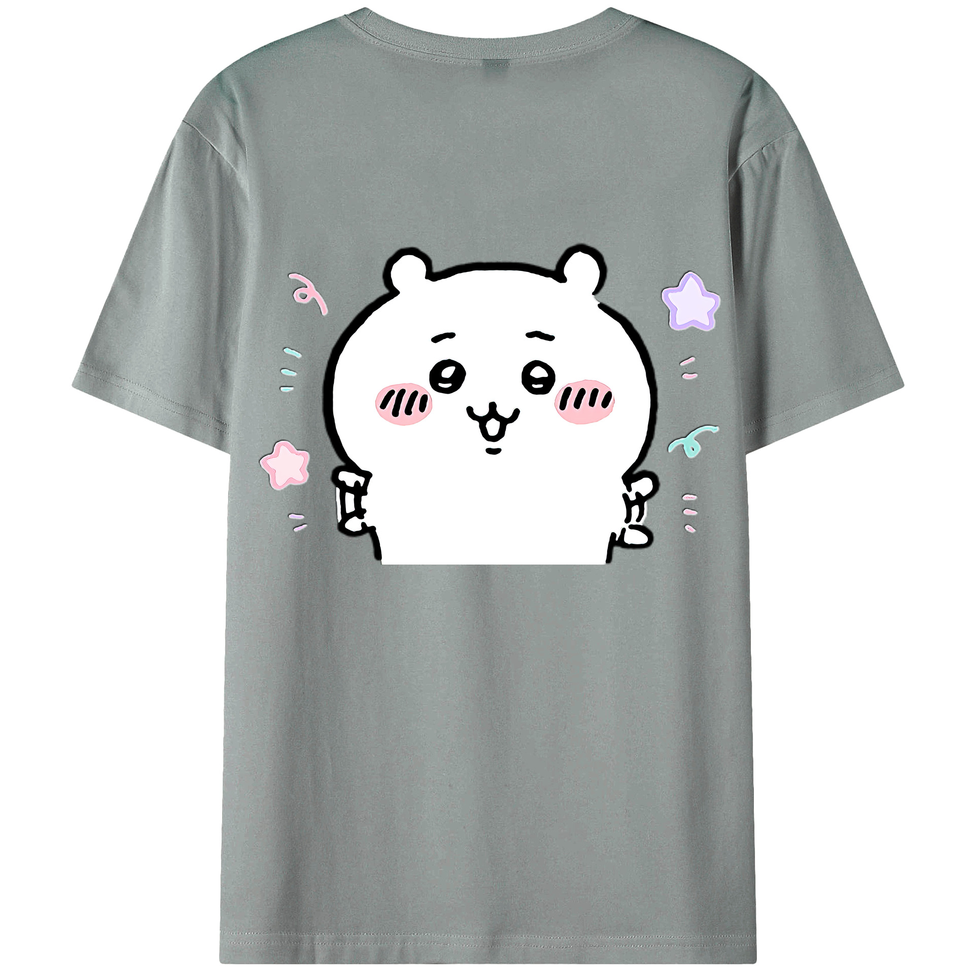 （画像用） ちいかわ ちいかわ Chii-kawa chiikawa 綿100％ メンズ半袖Tシャツ（バックプリント） 通気性